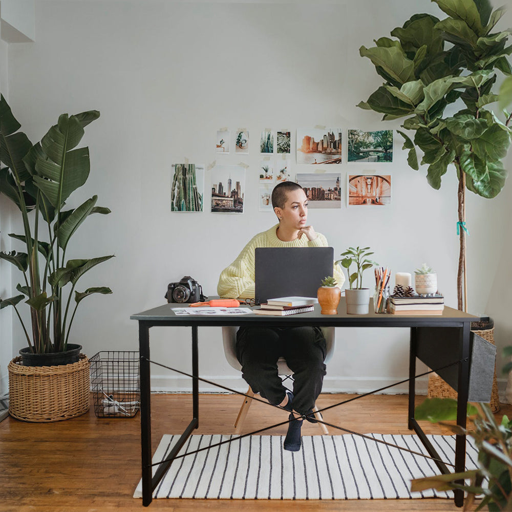 Jahof Office Desk, Simple Style Computer Desk for Home and Office, X Support